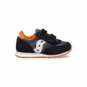 Kids' Saucony Baby Jazz Hook & Loop Sneakers Black / Grey / Orange | Australia S82641-F80