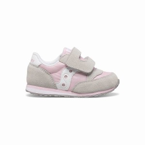 Kids' Saucony Baby Jazz Hook & Loop Sneakers Grey / Pink / White | Australia S05381-T20