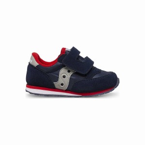 Kids' Saucony Baby Jazz Hook & Loop Sneakers Navy / Grey / Red | Australia S17536-X43