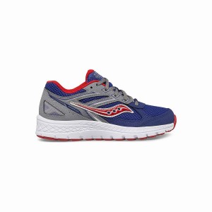 Kids' Saucony Cohesion 14 Lace Sneaker Running Shoes Navy / Red | Australia S43981-Q93