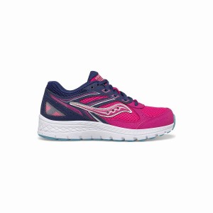 Kids' Saucony Cohesion 14 Lace Sneaker Running Shoes Pink / Navy | Australia S63195-E25