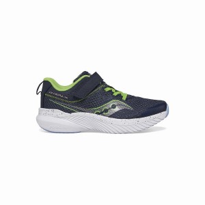 Kids' Saucony Kinvara 14 A/C Sneaker Running Shoes Navy / Green | Australia S51327-Y98