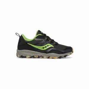 Kids' Saucony Peregrine 12 Shield Sneaker Running Shoes Black / Green | Australia S87092-E31