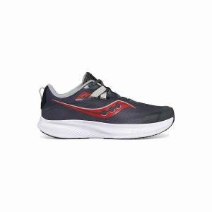 Kids' Saucony Ride 15 Sneaker Running Shoes Grey / Black / Red | Australia S97430-Q37