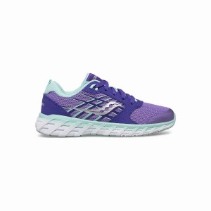 Kids' Saucony Wind 2.0 Lace Sneaker Running Shoes Purple | Australia S95046-Y58