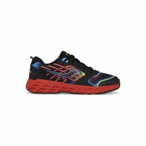 Kids' Saucony Wind 2.0 Lace Sneaker Running Shoes Black / Red | Australia S61543-U16