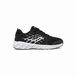 Kids' Saucony Wind 2.0 Lace Sneaker Running Shoes Black / White | Australia S96250-Z81