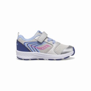 Kids' Saucony Wind FST Jr. Sneaker Running Shoes Silver / Blue / Pink | Australia S86271-N07