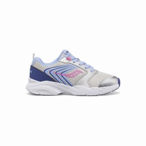 Kids' Saucony Wind FST Lace Sneaker Running Shoes Silver / Blue / Pink | Australia S47619-C78