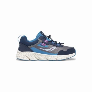 Kids' Saucony Wind Shield 3.0 Sneaker Running Shoes Navy / Grey | Australia S19023-B18