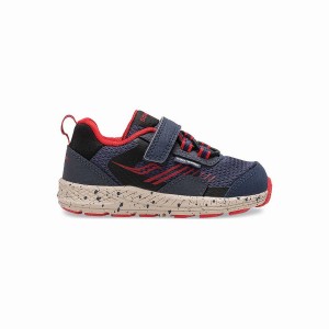 Kids' Saucony Wind Shield A/C Jr. Sneaker Running Shoes Navy / Red | Australia S37064-S08