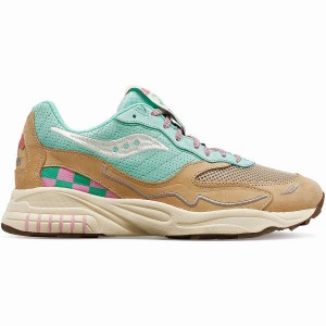 Men's Saucony 3D Grid Hurricane Earth Citizen Sneakers Turquoise / Grey | Australia S70426-G76