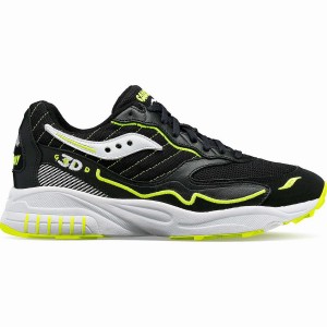 Men's Saucony 3D Grid Hurricane Sneakers Black / White | Australia S20659-W39