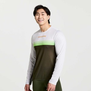 Men's Saucony Elite Long Sleeve T Shirts Umbra | Australia S02786-P30