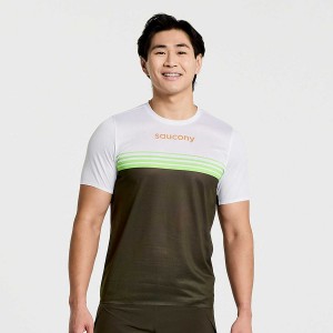 Men's Saucony Elite Short Sleeve T Shirts Umbra | Australia S32148-J03