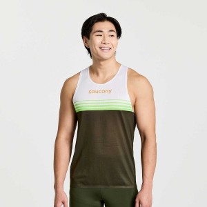 Men's Saucony Elite Singlet Tank Top Umbra | Australia S71863-V24