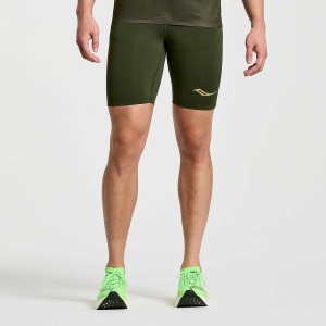 Men's Saucony Elite Tight Shorts Umbra | Australia S95643-B65