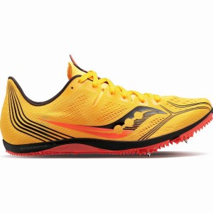 Men's Saucony Endorphin 3 Spike Track Spikes Gold / Red | Australia S17504-R26