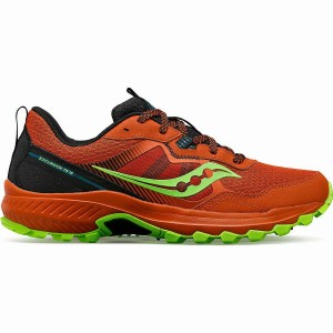 Men's Saucony Excursion TR16 Trail Running Shoes Orange / Green | Australia S28341-B43