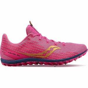 Men's Saucony Havok XC 3 Spike Track Spikes Pink / Navy | Australia S47593-L94