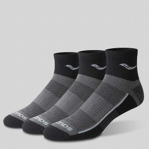 Men's Saucony Inferno Quarter 3-Pack Socks Black | Australia S78924-T95