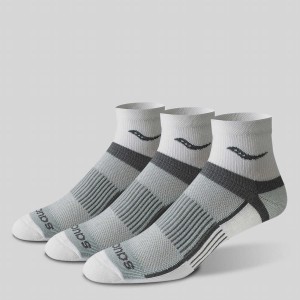 Men's Saucony Inferno Quarter 3-Pack Socks White | Australia S98053-Y81