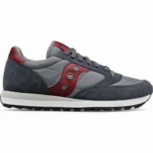 Men's Saucony Jazz Original Sneakers Grey / Dark Red | Australia S13562-V38