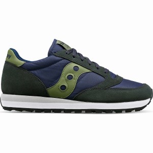 Men's Saucony Jazz Original Sneakers Navy / Green | Australia S62389-Z75