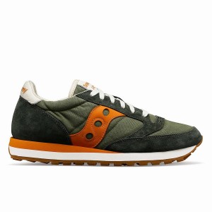 Men's Saucony Jazz Original Stonewash Sneakers Olive / Orange | Australia S95648-R92