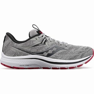 Men's Saucony Omni 21 Wide Running Shoes Grey / Dark Red | Australia S04687-R13