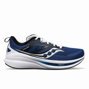 Men's Saucony Omni 22 Wide Running Shoes Bule / White | Australia S40362-P90