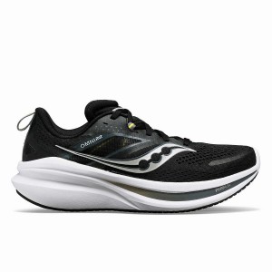 Men's Saucony Omni 22 Wide Running Shoes Black / White | Australia S87504-X60