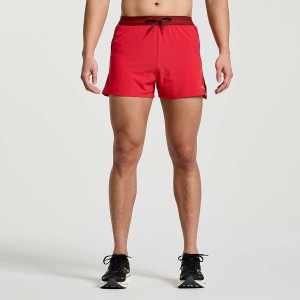 Men's Saucony Outpace 3" Shorts Red | Australia S93078-H84