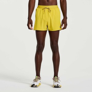 Men's Saucony Outpace 3" Shorts Yellow | Australia S46519-J70