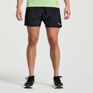 Men's Saucony Outpace 5" Shorts Black | Australia S87103-M17