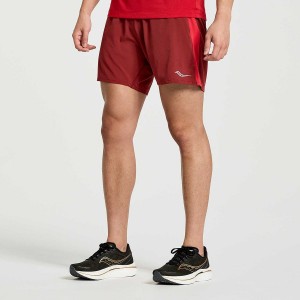 Men's Saucony Outpace 5" Shorts Red | Australia S03159-B38