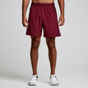 Men's Saucony Outpace 7" Shorts Red | Australia S37945-X75