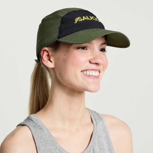 Men's Saucony Outpace Hats Dark Green | Australia S32579-P58