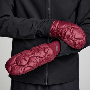 Men's Saucony Oysterpuff Mitt Gloves Red | Australia S78093-X46