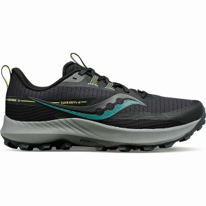 Men's Saucony Peregrine 13 Running Shoes Black / Khaki | Australia S80567-T70