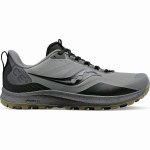 Men's Saucony Peregrine ICE+ 3 Running Shoes Grey / Black | Australia S43105-Z09