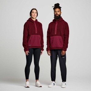 Men's Saucony Recovery Sherpa Pullover Red | Australia S61598-Y50