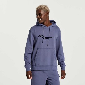 Men's Saucony Rested Hoodie Blue | Australia S92307-Q70