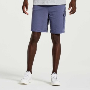 Men's Saucony Rested Sweat Shorts Blue | Australia S73689-V12