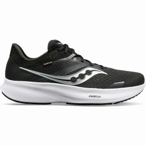 Men's Saucony Ride 16 Wide Running Shoes Black / White | Australia S65803-Q35