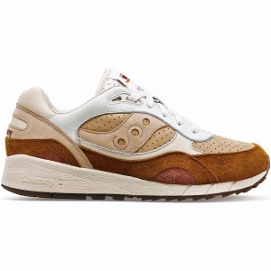 Men's Saucony Shadow 6000 Cappuccino Sneakers White / Brown | Australia S49037-J69