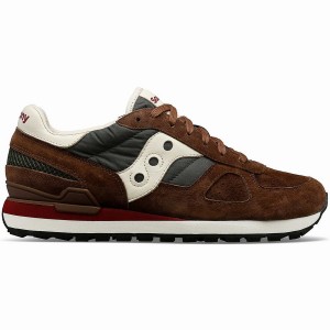 Men's Saucony Shadow Original Premium Sneakers Brown / Green | Australia S61284-S96