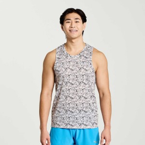 Men's Saucony Stopwatch Graphic Singlet Tank Top Camo | Australia S80625-L47