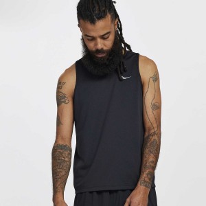 Men's Saucony Stopwatch Singlet Tank Top Black | Australia S38261-L59