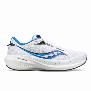 Men's Saucony Triumph 21 Running Shoes White / Deep Blue | Australia S63987-N43